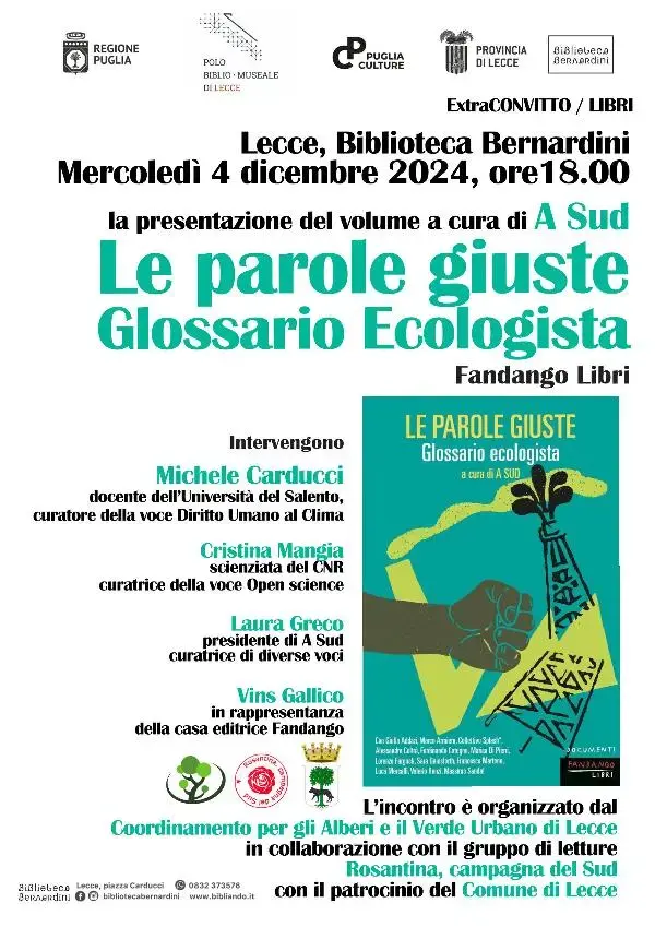 PRESENTAZIONE DEL LIBRO "LE PAROLE GIUSTE. GLOSSARIO ECOLOGISTA"